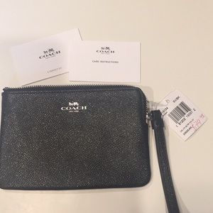 Coach black wristlet wallet NWT